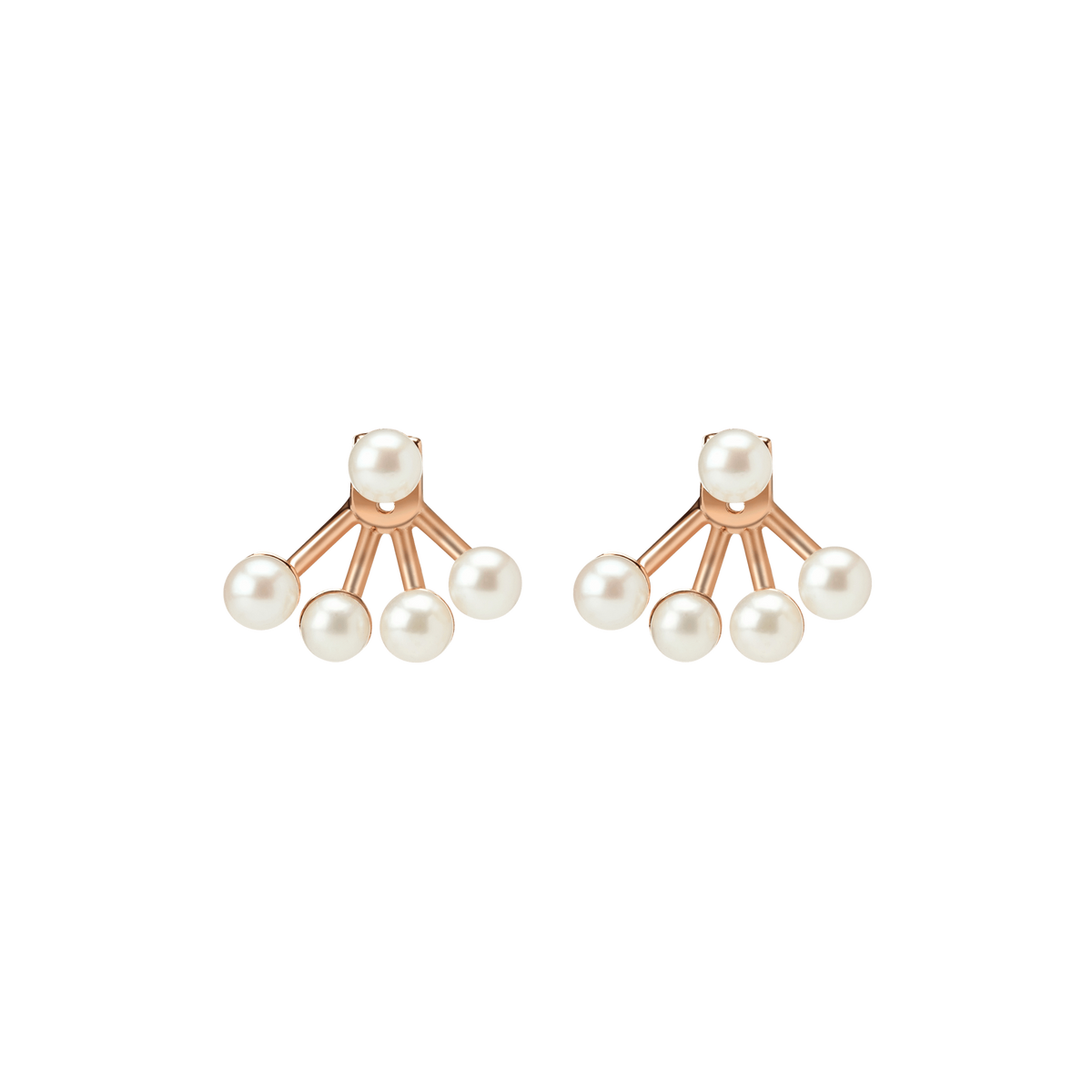 Quadripearl Ear Jacke Rose Gold Vermeil 14k Rose Gold 18k Rose Gold    Front First Pair | Single |