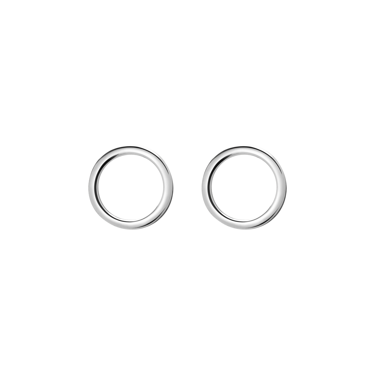 Solid Circle Earrings Sterling Silver White Gold Vermeil 14k White Gold 18k White Gold     Front First Pair | Single |
