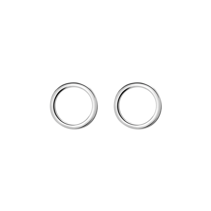 Solid Circle Earrings Sterling Silver White Gold Vermeil 14k White Gold 18k White Gold     Front First Pair | Single |