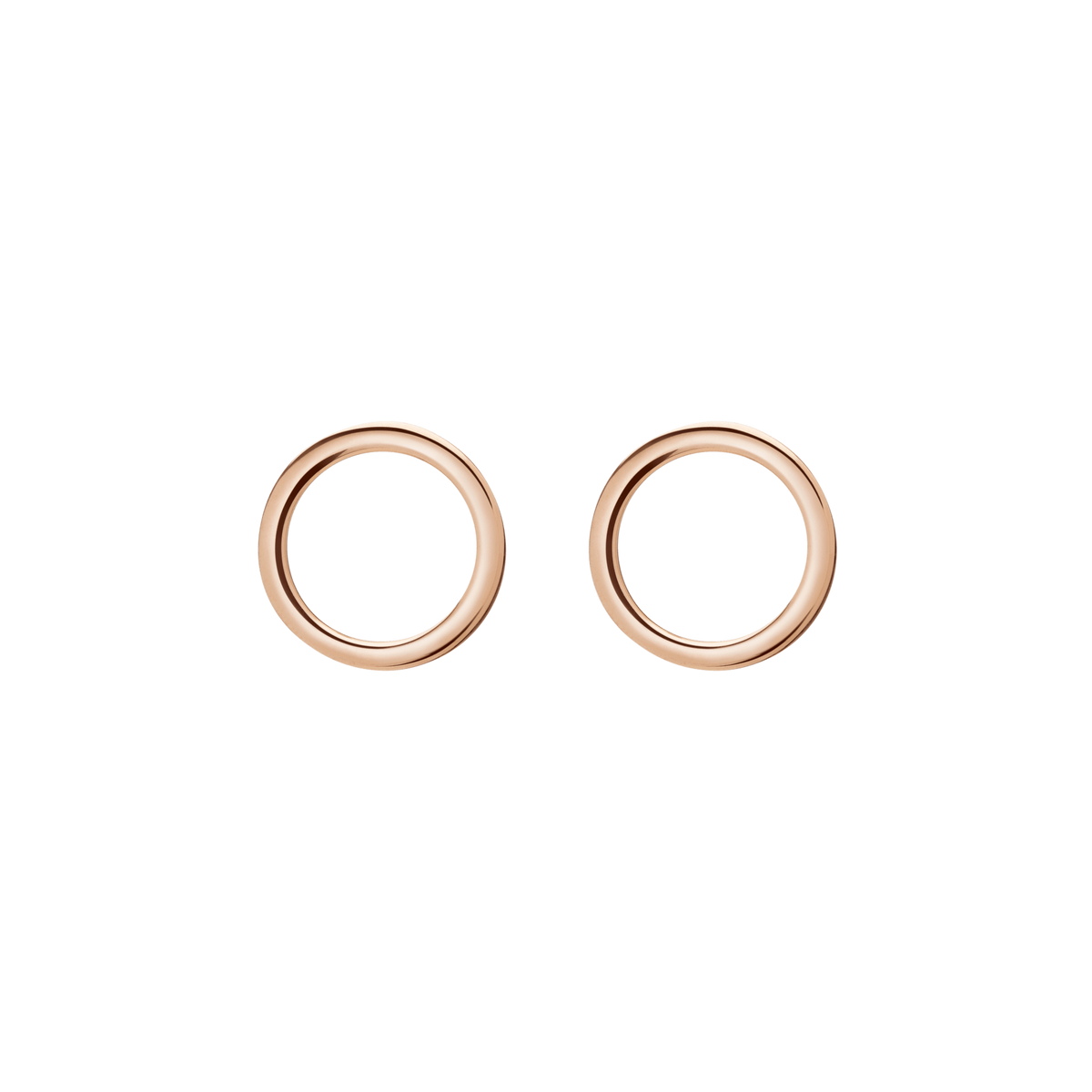 Solid Circle Earrings Rose Gold Vermeil 14k Rose Gold 18k Rose Gold     Front First Pair | Single |