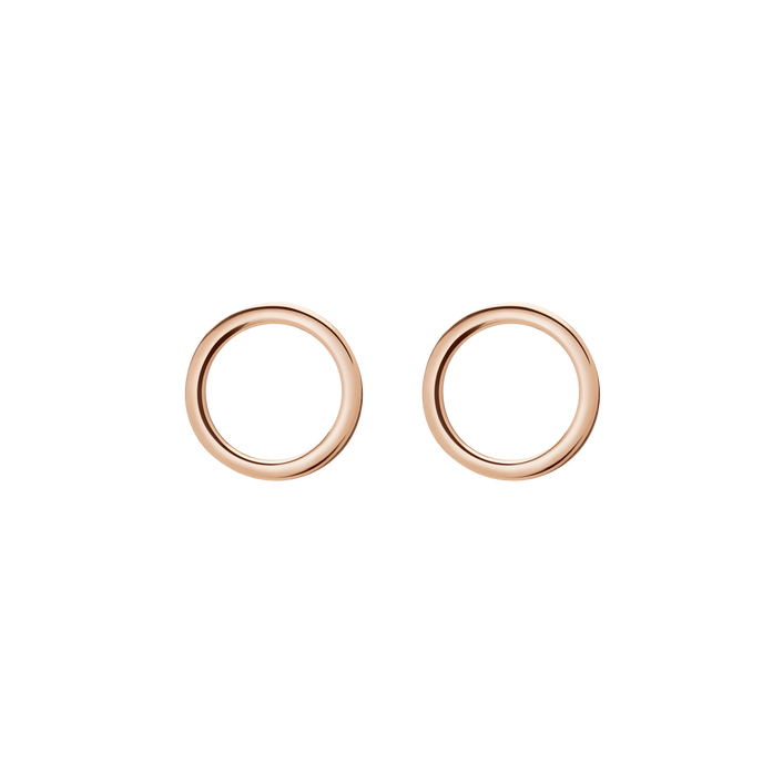 Solid Circle Earrings Rose Gold Vermeil 14k Rose Gold 18k Rose Gold     Front First Pair | Single |