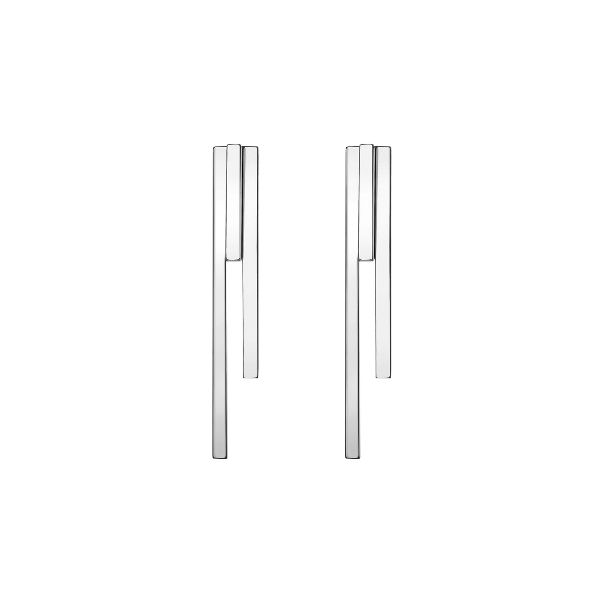 Tribar Ear Jacket Sterling Silver White Gold Vermeil 14k White Gold 18k White Gold    Front First Pair | Single |