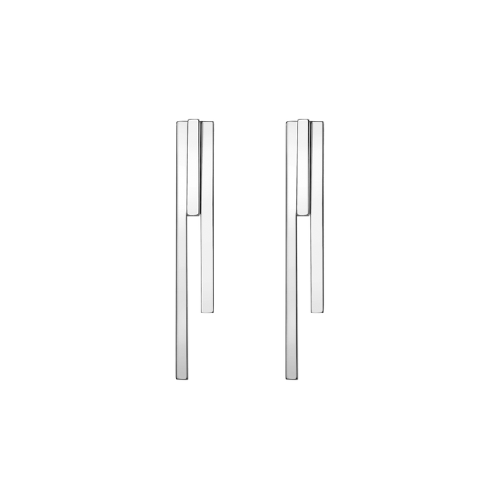 Tribar Ear Jacket Sterling Silver White Gold Vermeil 14k White Gold 18k White Gold    Front First Pair | Single |