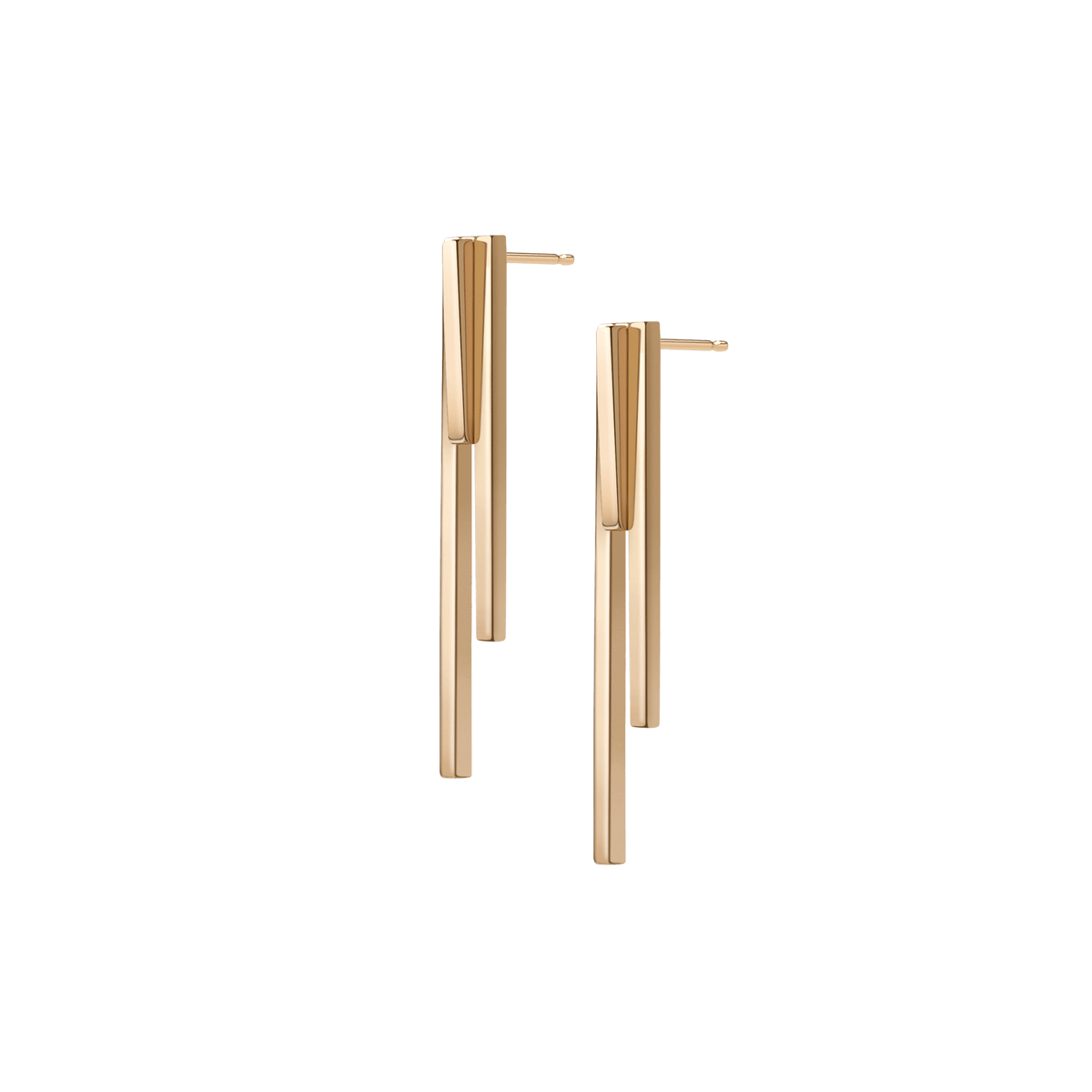 Tribar Ear Jacket Yellow Gold Vermeil 14k Yellow Gold 18k Yellow Gold Half Side  Pair | Single |