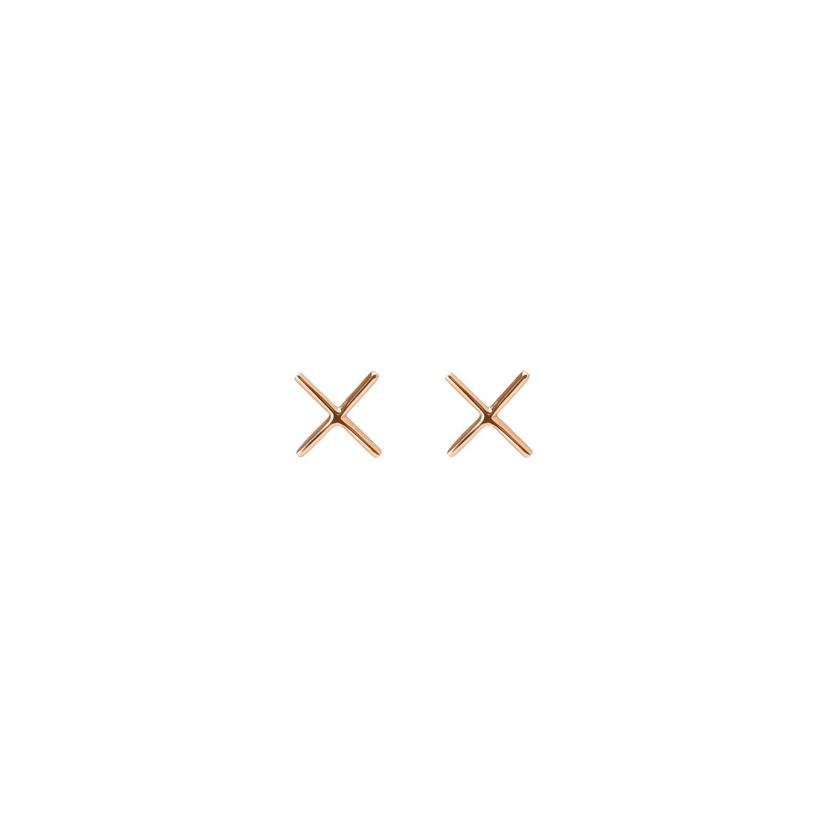 X Earring Rose Gold Vermeil 14k Rose Gold 18k Rose Gold    Front First Pair | Single |