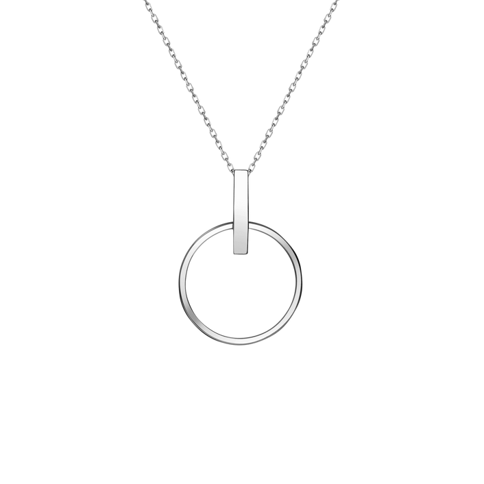 Circle Necklace Sterling Silver White Gold Vermeil 14k White Gold 18k White Gold   Front First