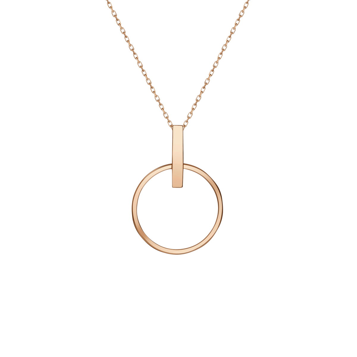 Circle Necklace Rose Gold Vermeil 14k Rose Gold 18k Rose Gold   Front First