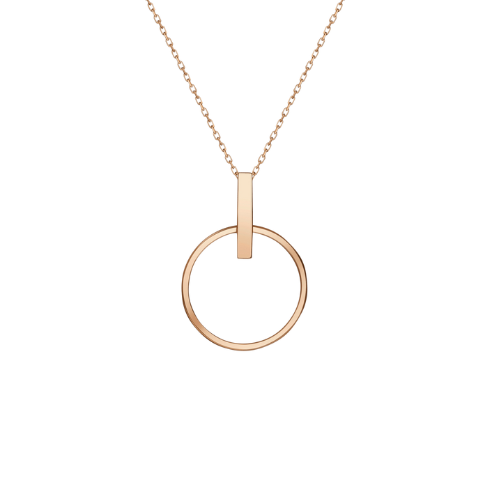 Circle Necklace Rose Gold Vermeil 14k Rose Gold 18k Rose Gold   Front First