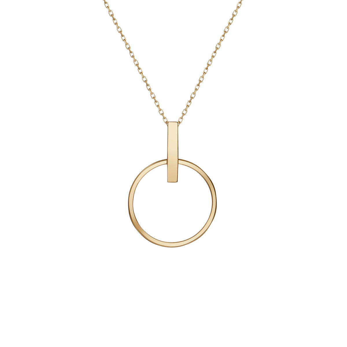 Circle Necklace Yellow Gold Vermeil 14k Yellow Gold 18k Yellow Gold   Front First