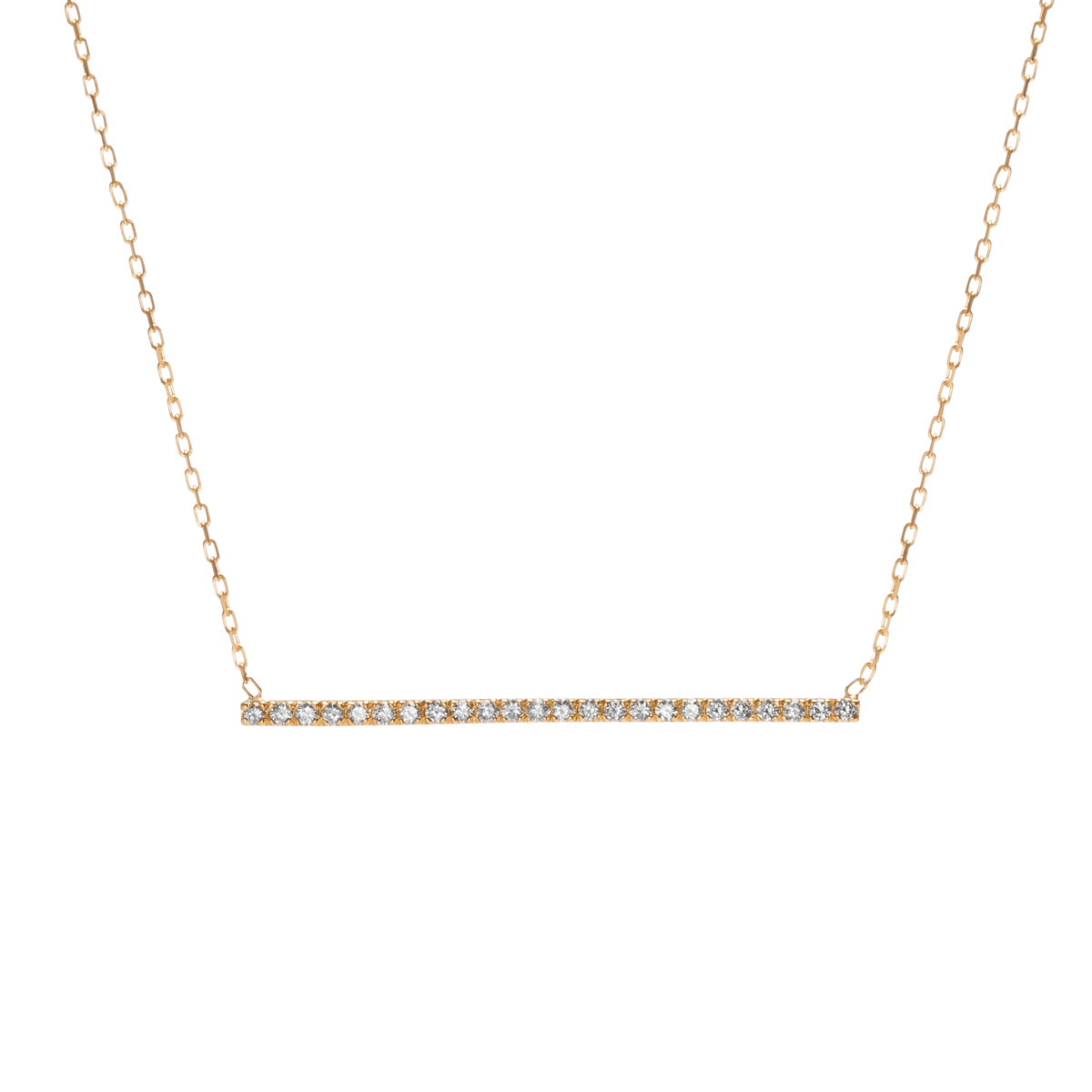 Diamond Bar Pendant Yellow Gold Vermeil 14k Yellow Gold 18k Yellow Gold White Diamonds     Front First