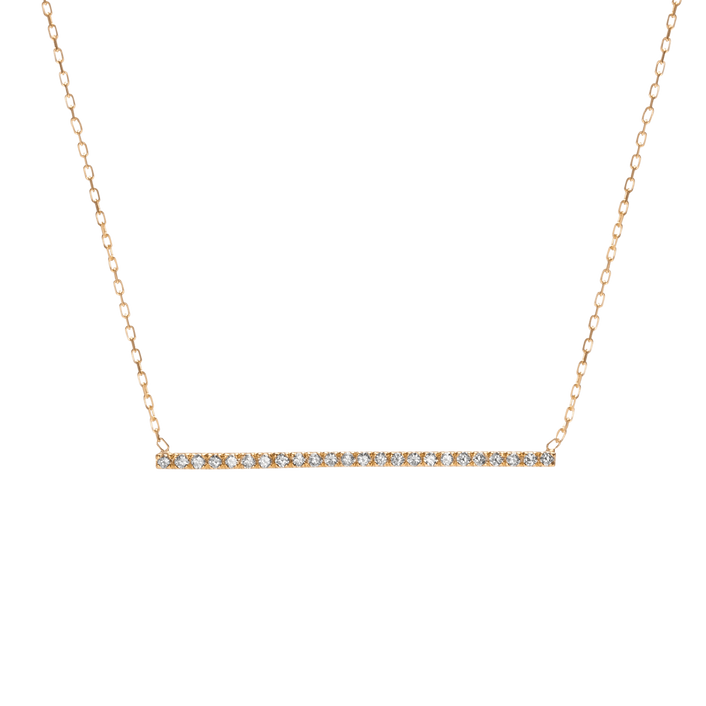 Diamond Bar Pendant Yellow Gold Vermeil 14k Yellow Gold 18k Yellow Gold White Diamonds     Front First