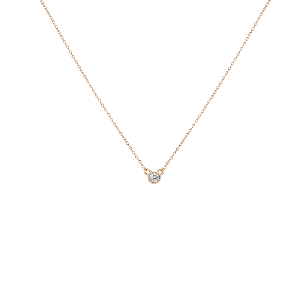 Diamond Bezel Necklace Yellow Gold Vermeil 14k Yellow Gold 18k Yellow Gold White Diamonds