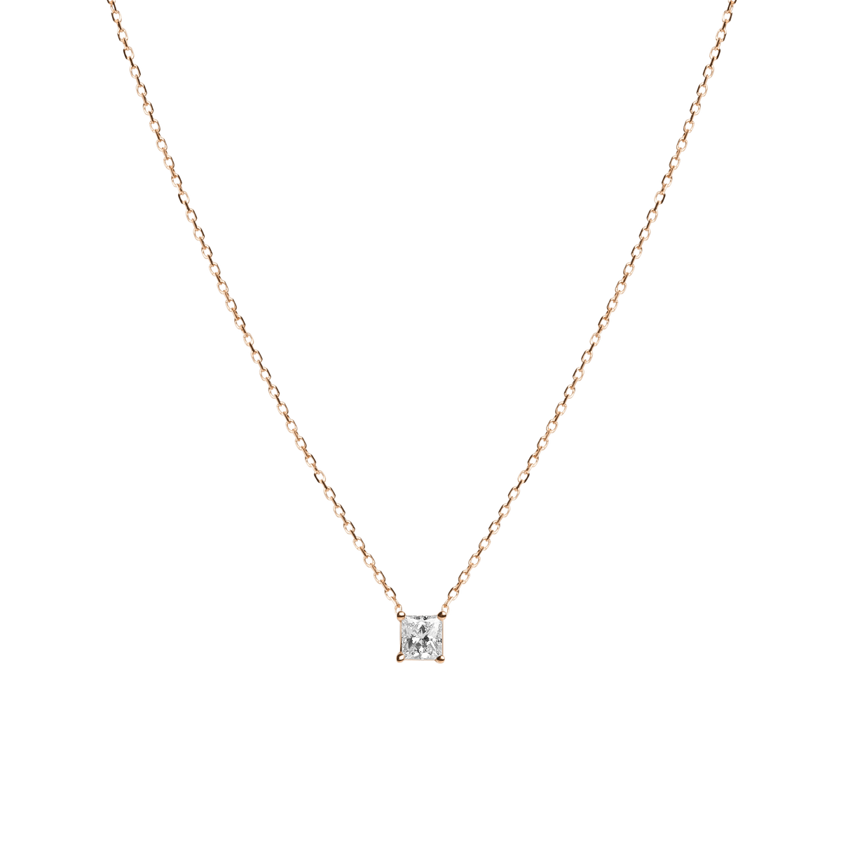 Large Diamond Pendant Necklace Yellow Gold Vermeil 14k Yellow Gold 18k Yellow Gold White Diamond    Front First