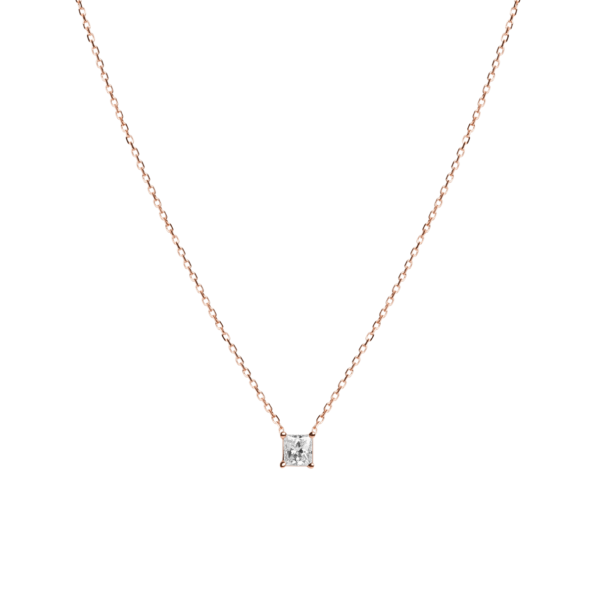 Large Diamond Pendant Necklace 14k Rose Gold 18k Rose Gold  White Diamond First