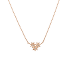 Flower Necklace Mini Pendant with Diamonds
