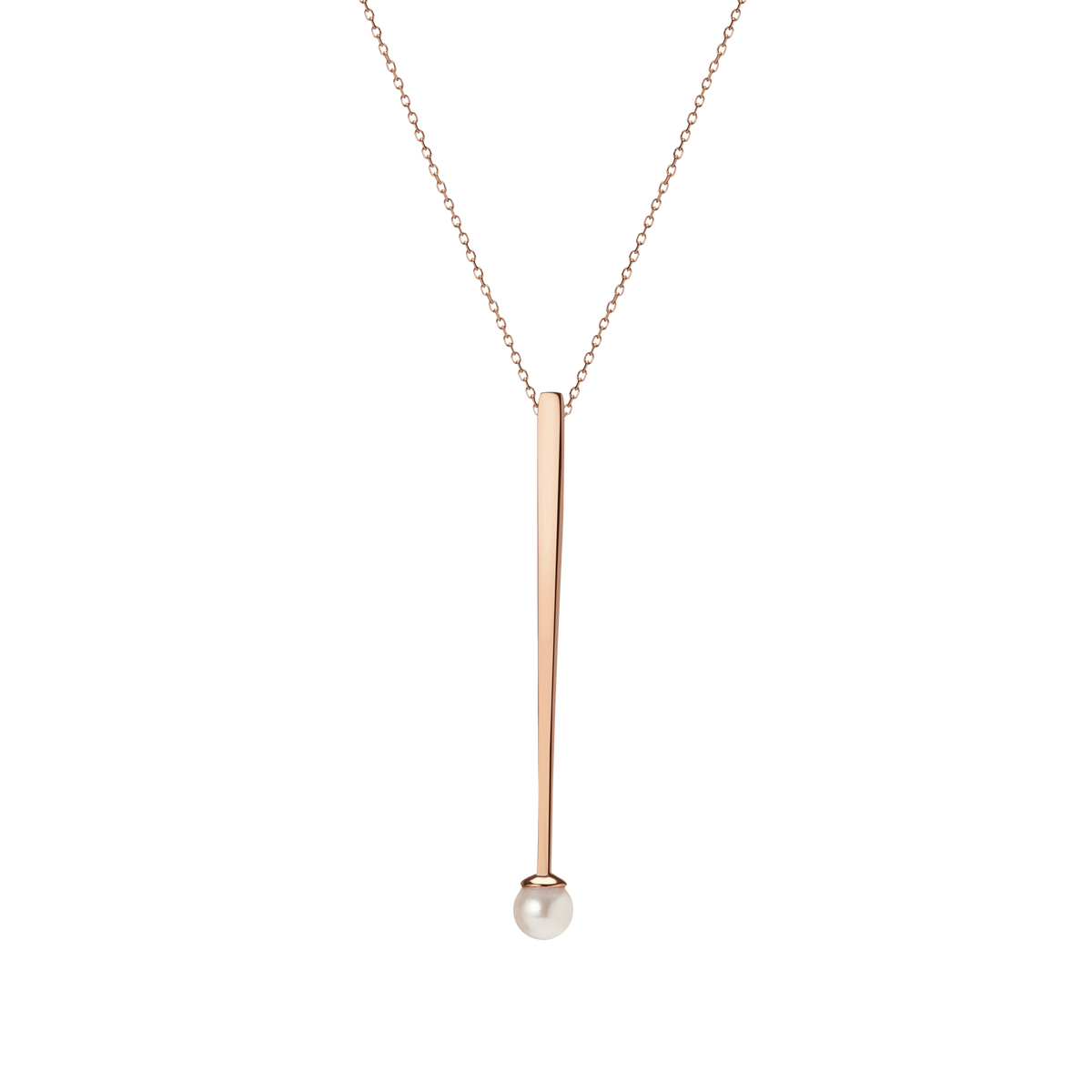 Geometric Pearl Pendant Rose Gold Vermeil 14k Rose Gold 18k Rose Gold     Front First