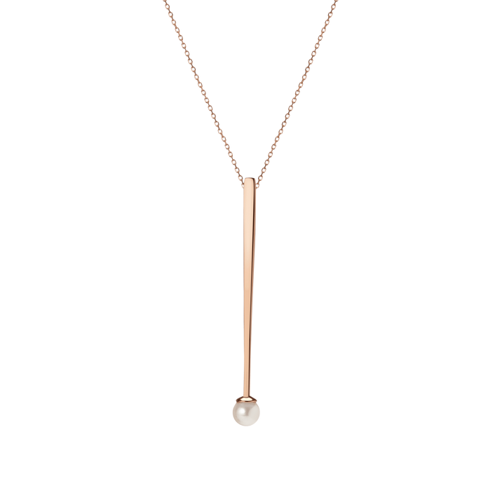 Geometric Pearl Pendant Rose Gold Vermeil 14k Rose Gold 18k Rose Gold     Front First