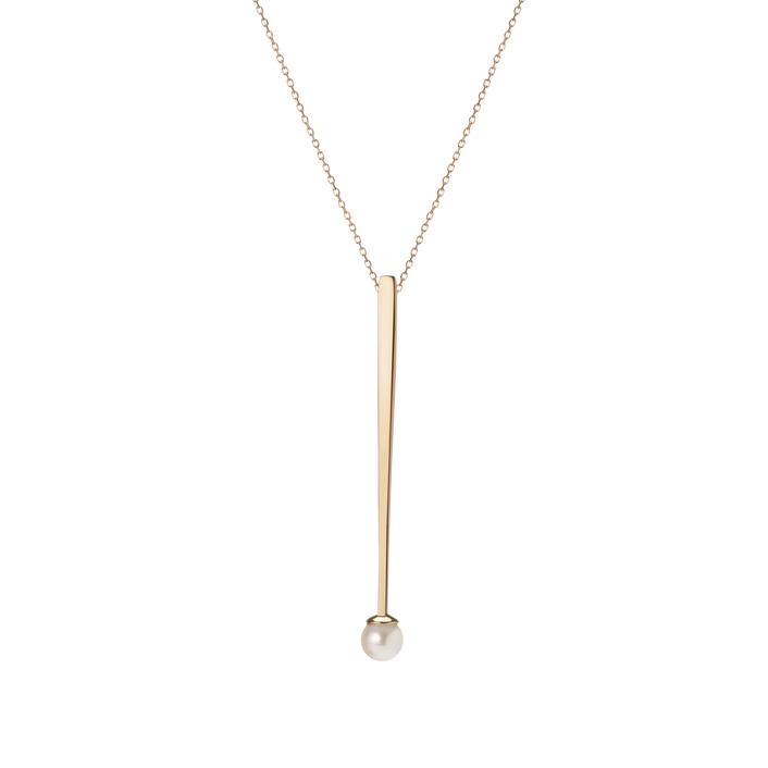 Geometric Pearl Pendant Yellow Gold Vermeil 14k Yellow Gold 18k Yellow Gold     Front First