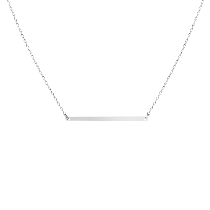 Gold Bar Necklace Sterling Silver White Gold Vermeil 14k White Gold 18k White Gold     Front First