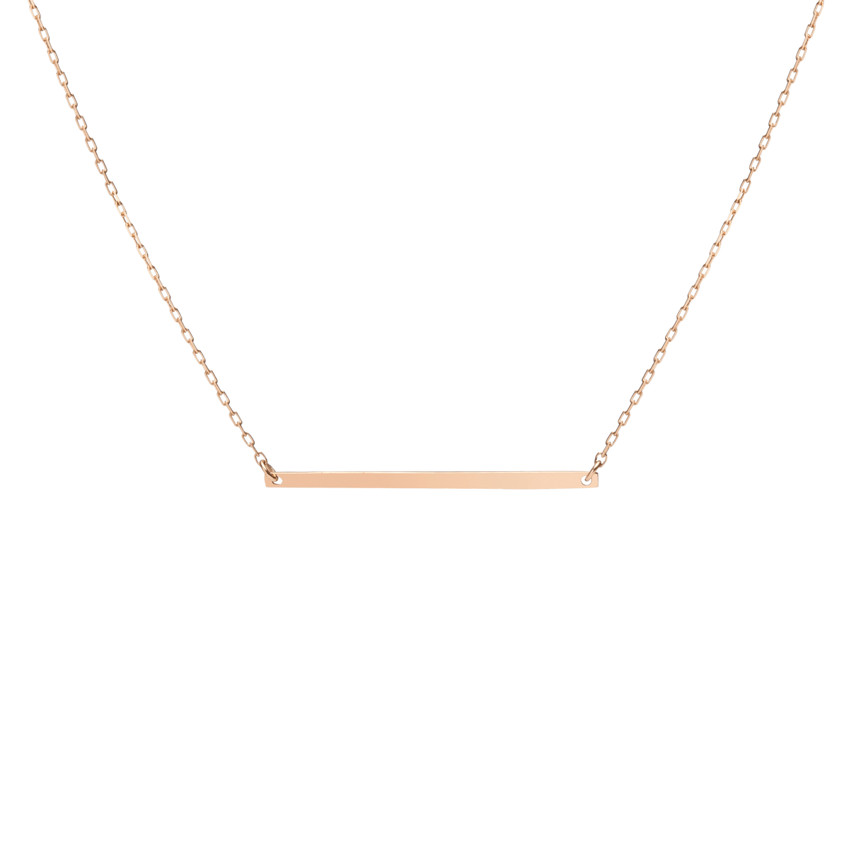 Gold Bar Necklace Rose Gold Vermeil 14k Rose Gold 18k Rose Gold     Front First
