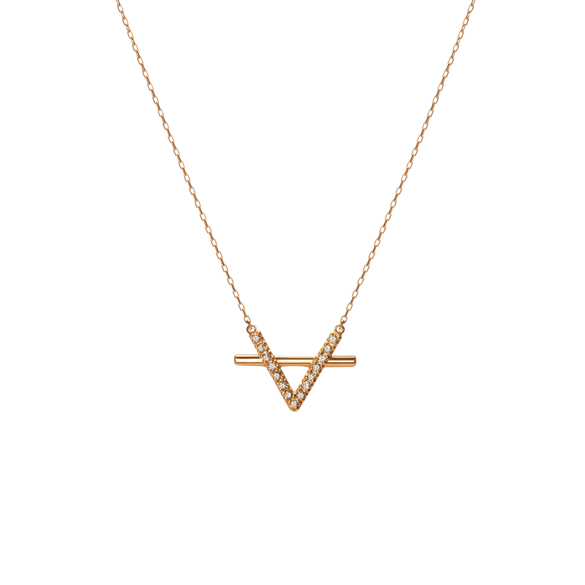Icon Necklace with Diamonds Yellow Gold Vermeil 14k Yellow Gold 18k Yellow Gold White Diamonds Front First
