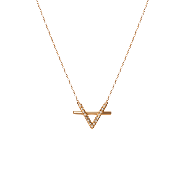 Icon Necklace with Diamonds Yellow Gold Vermeil 14k Yellow Gold 18k Yellow Gold White Diamonds Front First