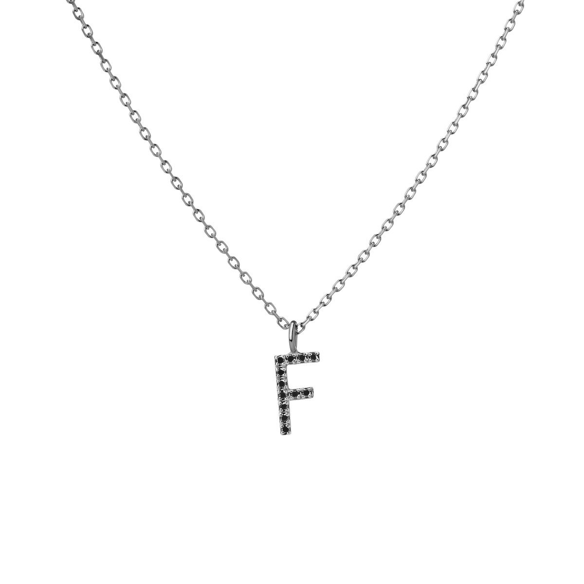 14k White Gold 18k White Gold Black Diamonds '-F-