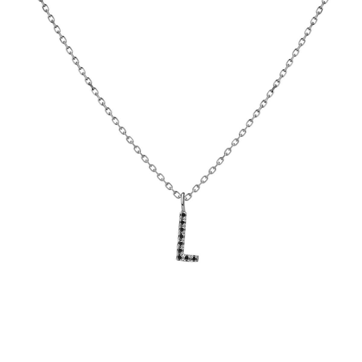 14k White Gold 18k White Gold Black Diamonds '-L-