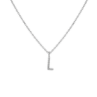 Mini Letter Charm Pendant with White Diamonds