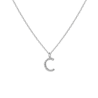 Mini Letter Charm Pendant with White Diamonds