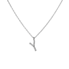 Mini Letter Charm Pendant with White Diamonds