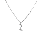 Mini Letter Charm Pendant with White Diamonds