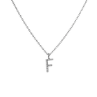 Mini Letter Charm Pendant with White Diamonds