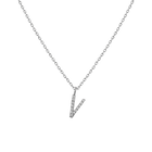 Mini Letter Charm Pendant with White Diamonds