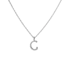 Mini Letter Charm Pendant with White Diamonds