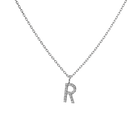 Mini Letter Charm Pendant with White Diamonds
