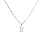 Mini Letter Charm Pendant with White Diamonds