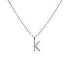 Mini Letter Charm Pendant with White Diamonds