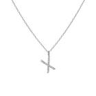 Mini Letter Charm Pendant with White Diamonds