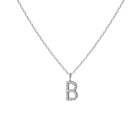 Mini Letter Charm Pendant with White Diamonds