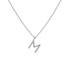 Mini Letter Charm Pendant with White Diamonds