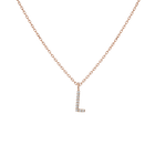 Mini Letter Charm Pendant with White Diamonds