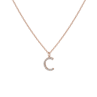 Mini Letter Charm Pendant with White Diamonds