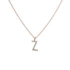 Mini Letter Charm Pendant with White Diamonds