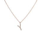 Mini Letter Charm Pendant with White Diamonds