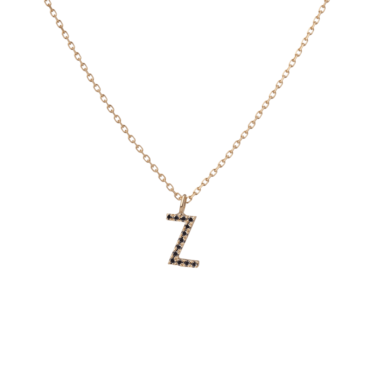 14k Yellow Gold 18k Yellow Gold Black Diamonds '-Z- 