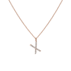Mini Letter Charm Pendant with White Diamonds