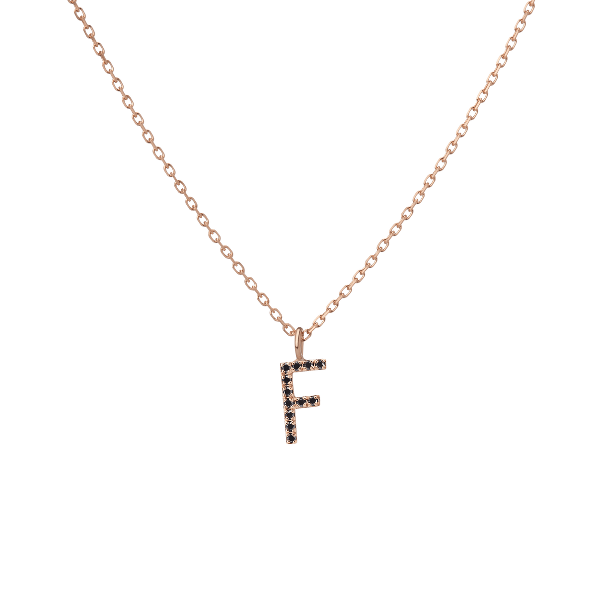 14k Rose Gold 18k Rose Gold Black Diamonds '-F-