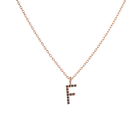 Mini Letter Charm Pendant with Black Diamonds