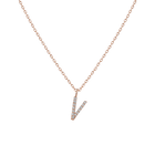 Mini Letter Charm Pendant with White Diamonds